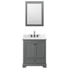 Custom image for Dark Gray with Matte Black Trim / Carrara Cultured Marble, Rectangular Sink / Medicine Cabinet