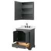 Custom image for Dark Gray with Matte Black Trim / Carrara Cultured Marble, Rectangular Sink / Medicine Cabinet