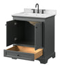 Custom image for Dark Gray with Matte Black Trim / Carrara Cultured Marble, Rectangular Sink / No Mirror