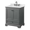 Custom image for Dark Gray with Matte Black Trim / Carrara Cultured Marble, Rectangular Sink / No Mirror