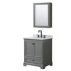 Custom image for Dark Gray with Matte Black Trim / White Carrara Marble, Oval Sink / Medicine Cabinet