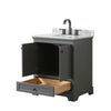 Custom image for Dark Gray with Matte Black Trim / White Carrara Marble, Oval Sink / No Mirror