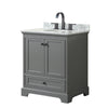Custom image for Dark Gray with Matte Black Trim / White Carrara Marble, Oval Sink / No Mirror