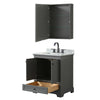 Custom image for Dark Gray with Matte Black Trim / White Carrara Marble, Rectangular Sink / Medicine Cabinet