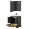Custom image for Dark Gray with Matte Black Trim / Giotto Quartz, Rectangular Sink / Medicine Cabinet