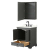 Custom image for Dark Gray with Matte Black Trim / Giotto Quartz, Rectangular Sink / Medicine Cabinet