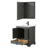 Custom image for Dark Gray with Matte Black Trim / White Cultured Marble, Rectangular Sink / Medicine Cabinet