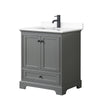 Custom image for Dark Gray with Matte Black Trim / White Cultured Marble, Rectangular Sink / No Mirror