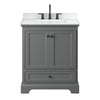 Custom image for Dark Gray with Matte Black Trim / White Cultured Marble, Rectangular Sink / No Mirror