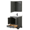 Custom image for Dark Gray with Matte Black Trim / White Quartz, Rectangular Sink / Medicine Cabinet