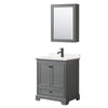 Custom image for Dark Gray with Matte Black Trim / White Quartz, Rectangular Sink / Medicine Cabinet