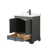 Custom image for Dark Gray with Matte Black Trim / White Quartz, Rectangular Sink / No Mirror