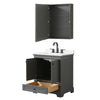 Custom image for Dark Gray with Matte Black Trim / White Quartz, Rectangular Sink / Medicine Cabinet