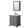 Custom image for Dark Gray with Matte Black Trim / White Quartz, Rectangular Sink / Medicine Cabinet