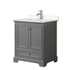 Custom image for Dark Gray with Polished Chrome Trim / Carrara Cultured Marble, Rectangular Sink / No Mirror