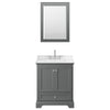 Custom image for Dark Gray with Polished Chrome Trim / Carrara Cultured Marble, Rectangular Sink / Medicine Cabinet