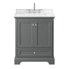 Custom image for Dark Gray with Polished Chrome Trim / Carrara Cultured Marble, Rectangular Sink / No Mirror