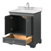Custom image for Dark Gray with Polished Chrome Trim / Carrara Cultured Marble, Rectangular Sink / No Mirror