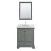 Custom image for Dark Gray with Polished Chrome Trim / White Carrara Marble, Oval Sink / 24