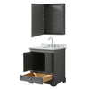 Custom image for Dark Gray with Polished Chrome Trim / White Carrara Marble, Oval Sink / Medicine Cabinet