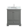 Custom image for Dark Gray with Polished Chrome Trim / White Carrara Marble, Oval Sink / No Mirror