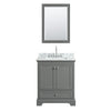 Custom image for Dark Gray with Polished Chrome Trim / White Carrara Marble, Rectangular Sink / 24