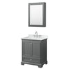 Custom image for Dark Gray with Polished Chrome Trim / White Cultured Marble, Rectangular Sink / Medicine Cabinet