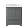 Custom image for Dark Gray with Polished Chrome Trim / White Cultured Marble, Rectangular Sink / No Mirror