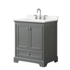 Custom image for Dark Gray with Polished Chrome Trim / White Quartz, Rectangular Sink / No Mirror
