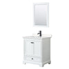 Custom image for White with Matte Black Trim / Carrara Cultured Marble, Rectangular Sink / 24