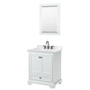 Custom image for White with Matte Black Trim / Carrara Cultured Marble, Rectangular Sink / 24