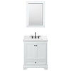 Custom image for White with Matte Black Trim / Carrara Cultured Marble, Rectangular Sink / Medicine Cabinet