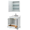 Custom image for White with Matte Black Trim / Carrara Cultured Marble, Rectangular Sink / Medicine Cabinet