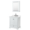 Custom image for White with Matte Black Trim / Carrara Cultured Marble, Rectangular Sink / Medicine Cabinet