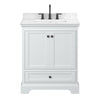 Custom image for White with Matte Black Trim / Carrara Cultured Marble, Rectangular Sink / No Mirror