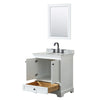Custom image for White with Matte Black Trim / White Carrara Marble, Oval Sink / 24