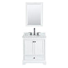 Custom image for White with Matte Black Trim / White Carrara Marble, Oval Sink / Medicine Cabinet