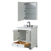 Custom image for White with Matte Black Trim / White Carrara Marble, Oval Sink / Medicine Cabinet