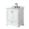 Custom image for White with Matte Black Trim / White Carrara Marble, Oval Sink / No Mirror