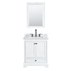 Custom image for White with Matte Black Trim / White Carrara Marble, Rectangular Sink / Medicine Cabinet