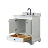 Custom image for White with Matte Black Trim / White Carrara Marble, Rectangular Sink / No Mirror