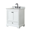 Custom image for White with Matte Black Trim / White Carrara Marble, Rectangular Sink / No Mirror