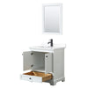 Custom image for White with Matte Black Trim / White Cultured Marble, Rectangular Sink / 24