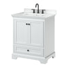 Custom image for White with Matte Black Trim / White Cultured Marble, Rectangular Sink / No Mirror