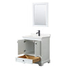 Custom image for White with Matte Black Trim / White Quartz, Rectangular Sink / 24