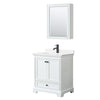 Custom image for White with Matte Black Trim / White Quartz, Rectangular Sink / Medicine Cabinet