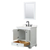 Custom image for White with Matte Black Trim / White Quartz, Rectangular Sink / 24