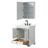 Custom image for White with Matte Black Trim / White Quartz, Rectangular Sink / Medicine Cabinet