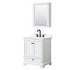 Custom image for White with Matte Black Trim / White Quartz, Rectangular Sink / Medicine Cabinet