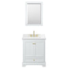 Custom image for White with Brushed Gold Trim / Carrara Cultured Marble, Rectangular Sink / 24